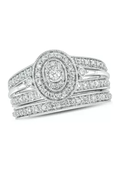 3/8 ct. t.w. Diamond Bridal Ring Sterling Silver