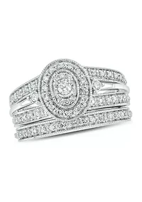 3/8 ct. t.w. Diamond Bridal Ring Sterling Silver