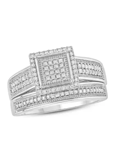 5/8 ct. t.w. Diamond Bridal Ring Sterling Silver