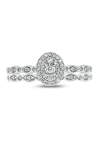 1/4 ct. t.w.Diamond Bridal Wedding Ring Set 925 Sterling Silver