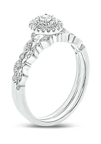 1/4 ct. t.w.Diamond Bridal Wedding Ring Set 925 Sterling Silver