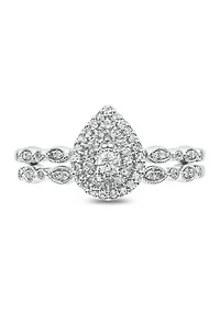 1/4 ct. t.w. Diamond Bridal Wedding Ring Set 925 Sterling Silver