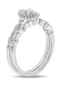 1/4 ct. t.w. Diamond Bridal Wedding Ring Set 925 Sterling Silver