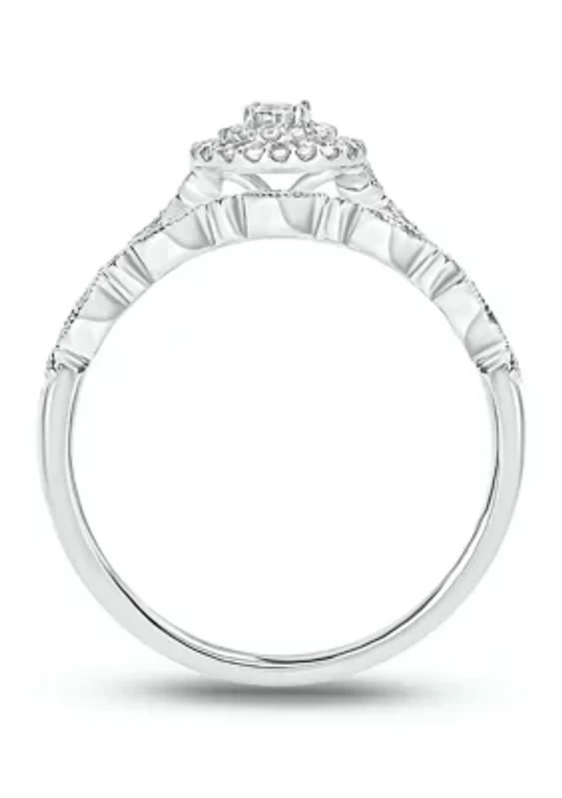 1/4 ct. t.w. Diamond Bridal Wedding Ring Set 925 Sterling Silver