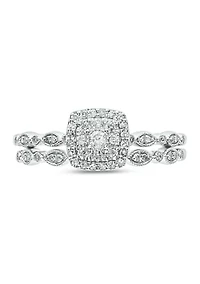 1/4 ct. t.w. Diamond Bridal Wedding Ring Set 925 Sterling Silver