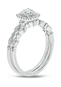 1/4 ct. t.w. Diamond Bridal Wedding Ring Set 925 Sterling Silver