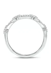 1/ ct. t.w. Diamond Fashion Cuban Band Ring Sterling Silver
