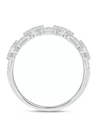1/4 ct. t.w. Diamond Cuban Band Ring 925 Sterling Silver
