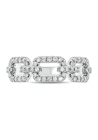 1/2 ct. t.w. Diamond Cuban Band Ring 925 Sterling Silver