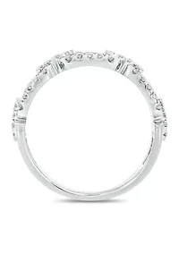 1/2 ct. t.w. Diamond Cuban Band Ring 925 Sterling Silver
