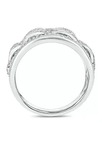 1 ct. t.w. Diamond Cuban Band Ring Sterling Silver