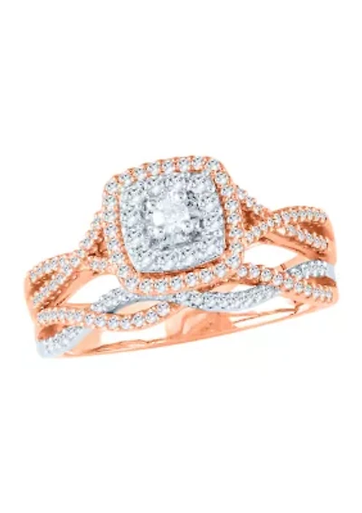 1/2 ct. t.w. Diamond Bridal Ring 10K Rose Gold