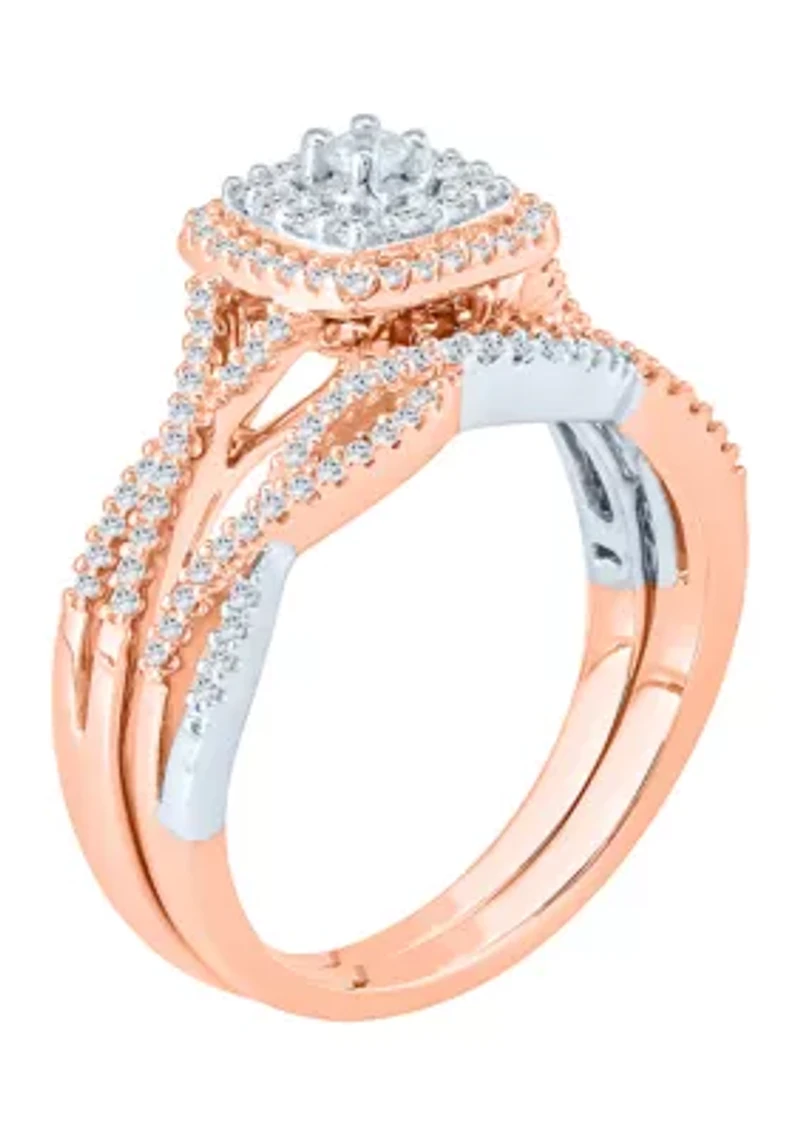 1/2 ct. t.w. Diamond Bridal Ring 10K Rose Gold