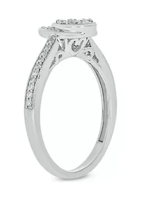 1/5 ct. t.w. Diamond Pear Shape Fashion Ring Sterling Silver