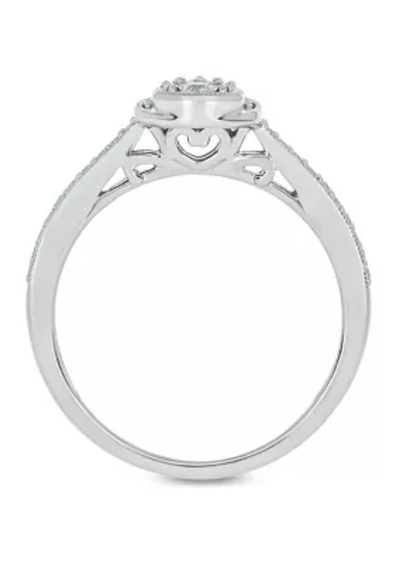 1/5 ct. t.w. Diamond Pear Shape Fashion Ring Sterling Silver