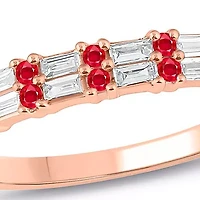 1/3 ct. t.w. Diamond & Ruby Anniversary Band 14K Rose Gold
