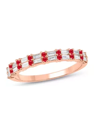 1/3 ct. t.w. Diamond & Ruby Anniversary Band 14K Rose Gold