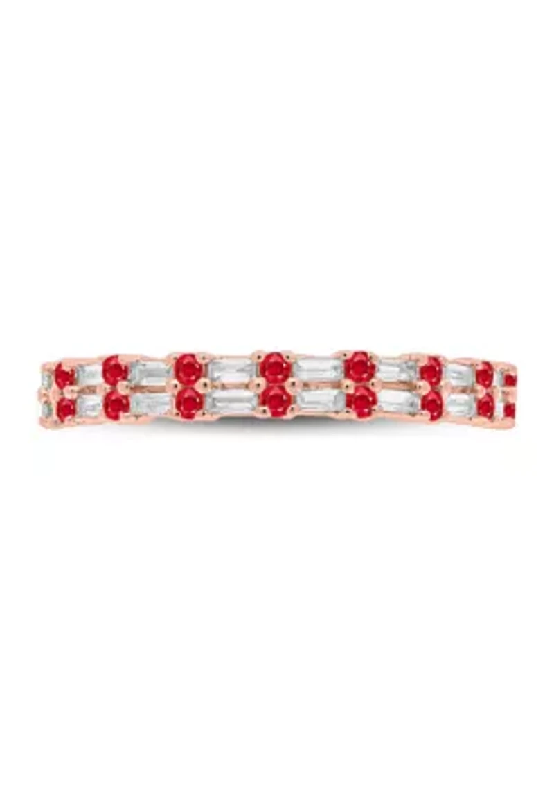 1/3 ct. t.w. Diamond & Ruby Anniversary Band 14K Rose Gold