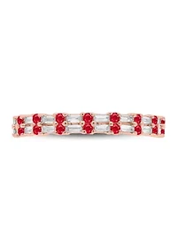 1/3 ct. t.w. Diamond & Ruby Anniversary Band 14K Rose Gold