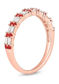 1/3 ct. t.w. Diamond & Ruby Anniversary Band 14K Rose Gold