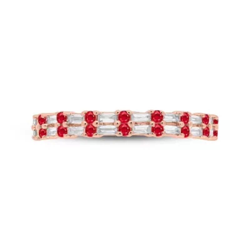 1/3 ct. t.w. Diamond & Ruby Anniversary Band 14K Rose Gold