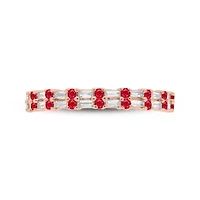 1/3 ct. t.w. Diamond & Ruby Anniversary Band 14K Rose Gold