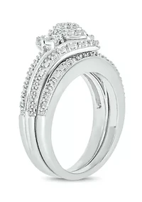 1/3 ct. t.w. Diamond marquise Bridal Ring Sterling Silver