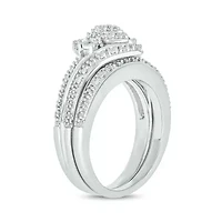 1/3 ct. t.w. Diamond marquise Bridal Ring Sterling Silver