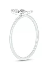 1/10 ct. t.w. Diamond Butter Fly Ring 10K White Gold