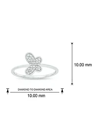 1/10 ct. t.w. Diamond Butter Fly Ring 10K White Gold