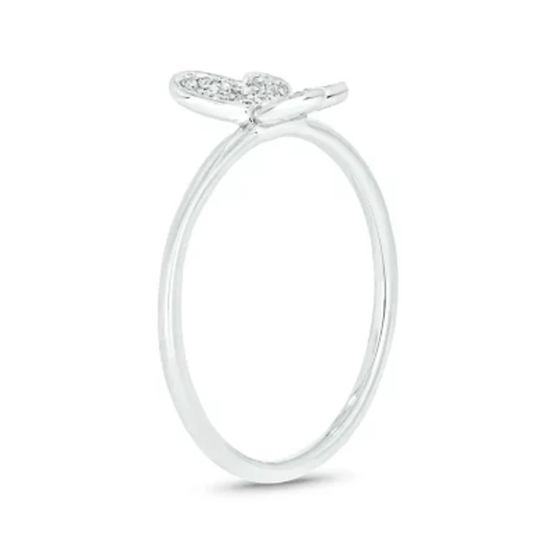 1/10 ct. t.w. Diamond Butter Fly Ring 10K White Gold