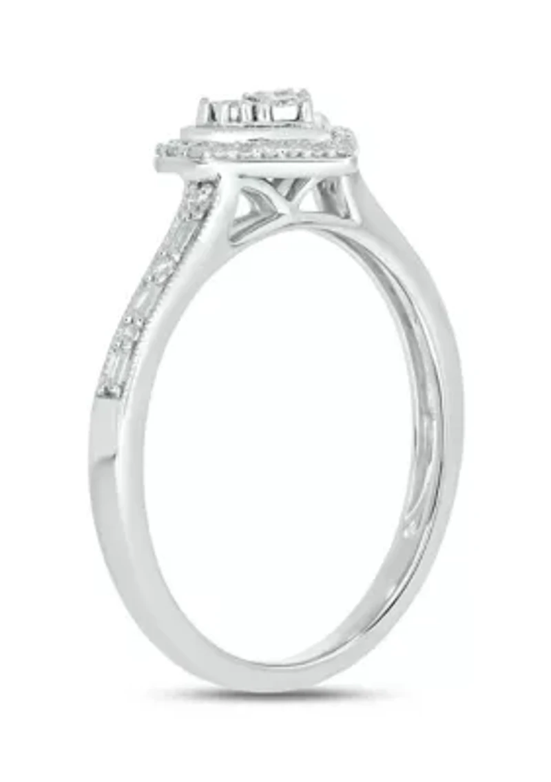 1/5 ct. t.w. Diamond Heart Promise Ring Sterling Silver