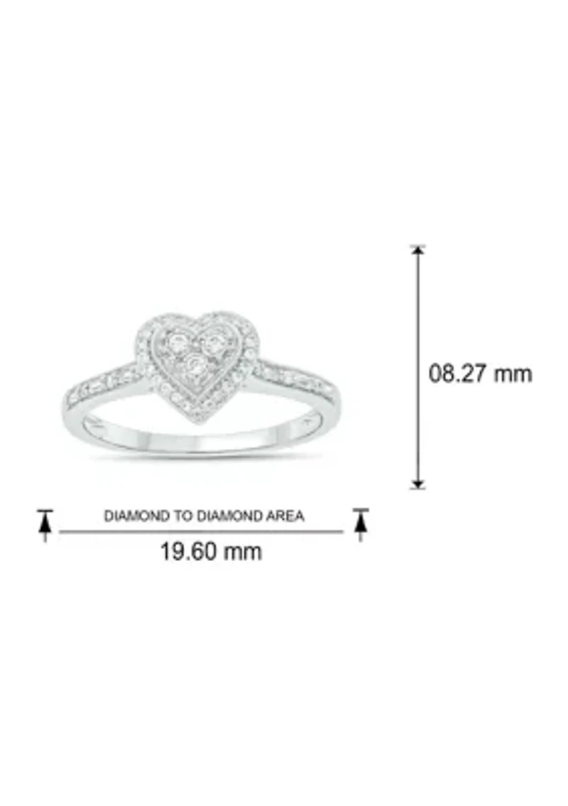 1/5 ct. t.w. Diamond Heart Promise Ring Sterling Silver