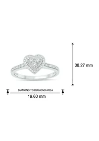 1/5 ct. t.w. Diamond Heart Promise Ring Sterling Silver