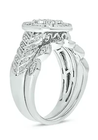 1/3 ct. t.w. Diamond Miracle Plate Bridal Ring Sterling Silver