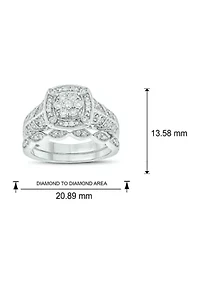 1/3 ct. t.w. Diamond Miracle Plate Bridal Ring Sterling Silver