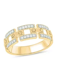 1/4 ct. t.w. Diamond Cuban Men's Band 10K Yellow Gold