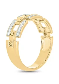 1/4 ct. t.w. Diamond Cuban Men's Band 10K Yellow Gold