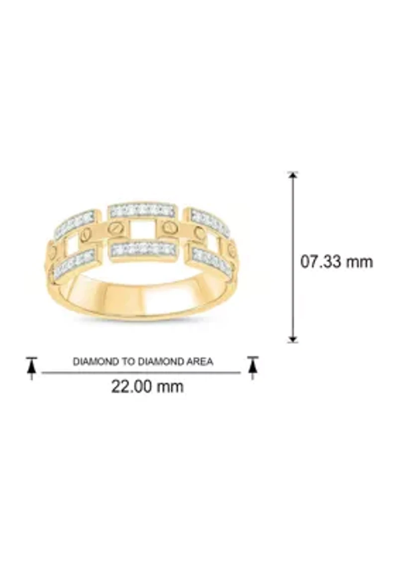 1/4 ct. t.w. Diamond Cuban Men's Band 10K Yellow Gold