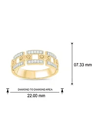 1/4 ct. t.w. Diamond Cuban Men's Band 10K Yellow Gold