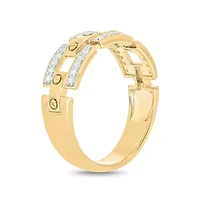 1/4 ct. t.w. Diamond Cuban Men's Band 10K Yellow Gold