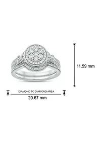 1/3 ct. t.w. Diamond Miracle Plate Bridal Ring Sterling Silver