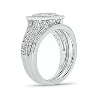 1/3 ct. t.w. Diamond Miracle Plate Bridal Ring Sterling Silver
