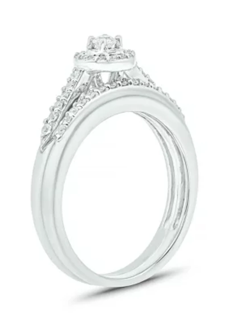1/ ct. t.w. Diamond Bridal Ring Sterling Silver