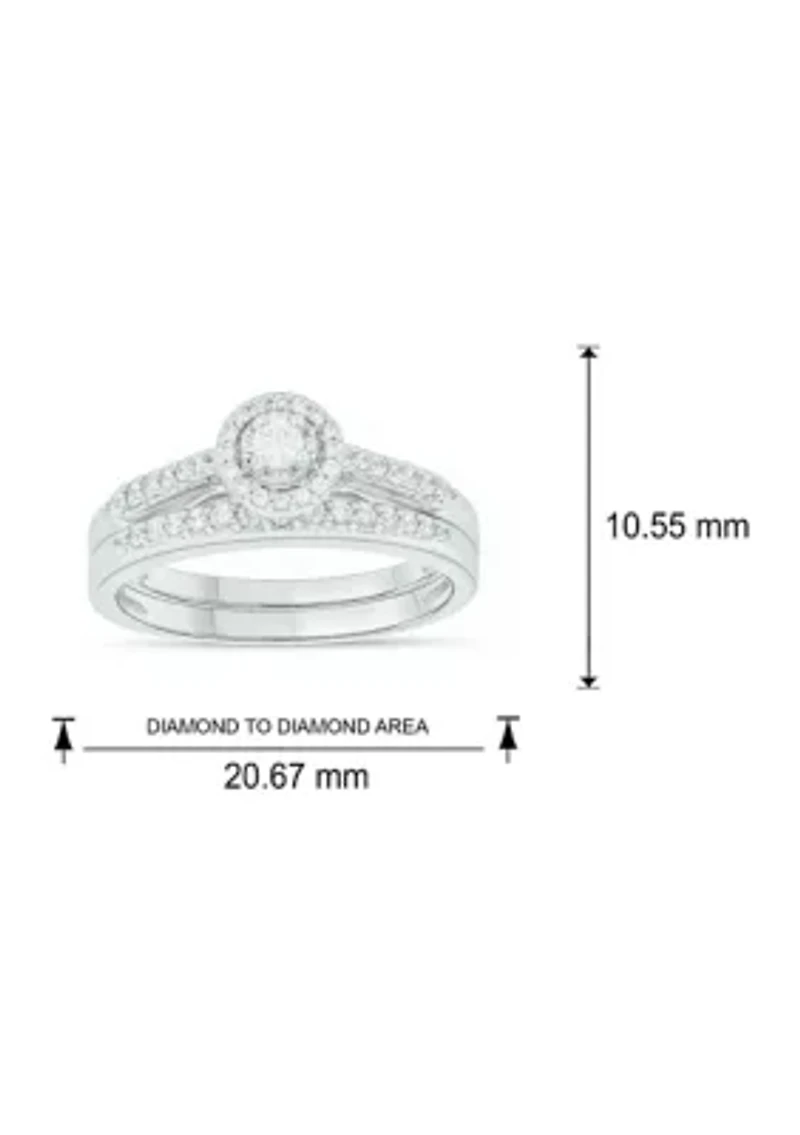 1/ ct. t.w. Diamond Bridal Ring Sterling Silver