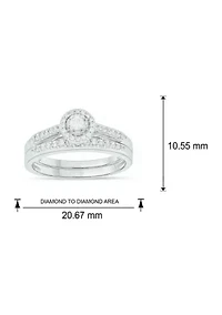 1/ ct. t.w. Diamond Bridal Ring Sterling Silver