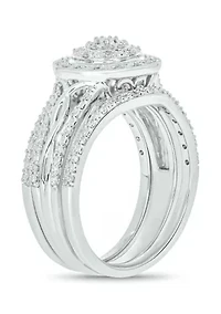 1/3 ct. t.w. Diamond Miracle Plate Bridal Ring Sterling Silver