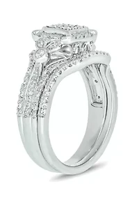 1/3 ct. t.w. Diamond Miracle Plate Bridal Ring Sterling Silver