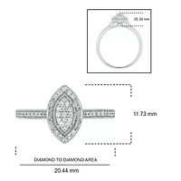 1/4 ct. t.w. Diamond Marquise Shape Promise Ring Sterling Silver