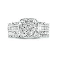 1/3 ct. t.w. Diamond Miracle Plate Bridal Ring Sterling Silver